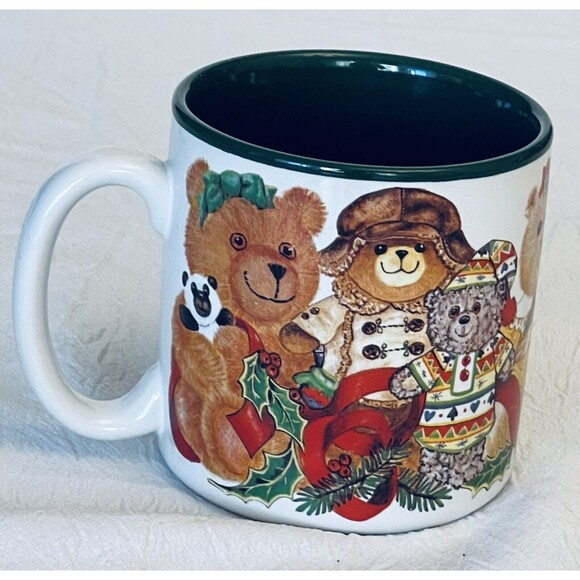 Christmas Mug Beary Christmas by Kathy Rogers for Potpourri Designs 1993 Vintage - Picture 4 of 8